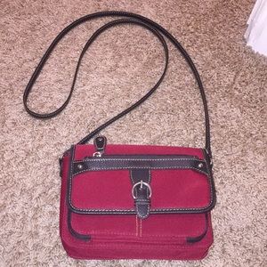 Red satchel purse